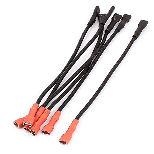 Aexit Dual End Distribution electrical 4.8mm Crimp Terminal Cable Female Spade Connector Wire 5 Pcs