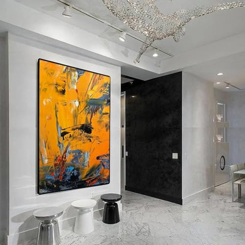 Peinture à l'huile abstraite orange de qualité supérieure