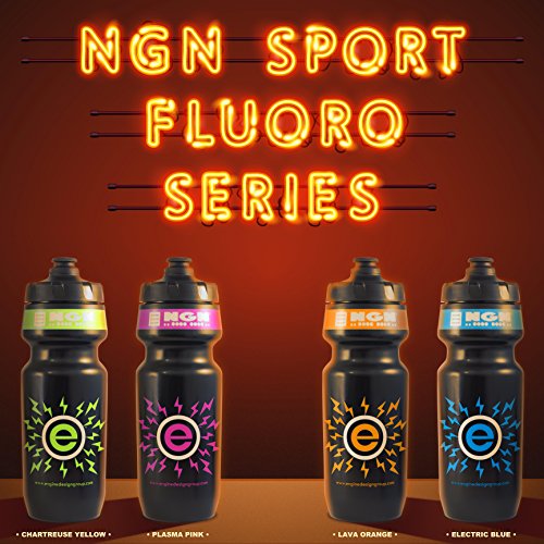 NGN Sport - High Performance Bicycle | Bike Water Bottle for Triathlon, MTB, and Road Cycling - 24 oz (2-Pack) (Fluoro Plasma Pink/ Black (2-Pack)) - Thumbnail 7