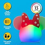 Disney Minnie Mouse Squishy Light, Color Changing, Night Light for Kids, USB Lamp, Battery Operated, Dimmable, Ideal for Bedroom, Playroom, Living Room, and More, 66945 - Image 2