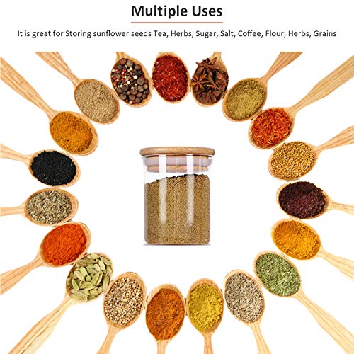 Image of Glass Storage Jar with Airtight Bamboo Lid & Labels Set, 10 PCS Minimalist Kitchen Containers, Stackable Pantry Canister for Food, Spice, Flour, Sugar, Rice, Coffee ETC