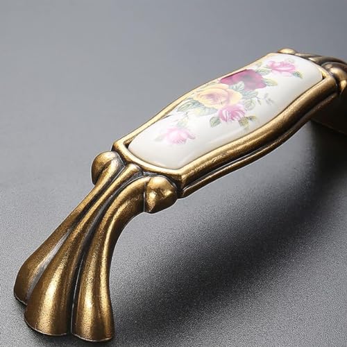 Cajón con arco bronce y herrajes decorativos vintage de 128mm para cocina 5