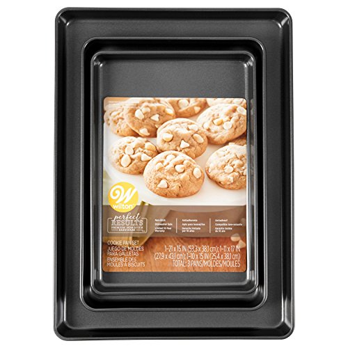 Wilton Perfect Results Premium Non-Stick Bakeware Cookie Pan Set, Whether Baking For A Kids Party, The Holidays Or Family, These Baking Sheets Have You Covered, 3-Piece #TOP1