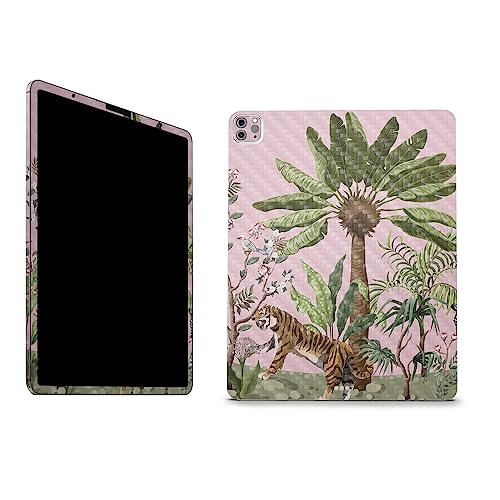 Image of MightySkins Carbon Fiber Skin Compatible with Apple iPad Pro 12.9 inch M2 6th Gen (2022) Full Wrap Kit - Chinoiserie Jungle | Protective, Durable Textured Carbon Fiber Finish | Made in The USA