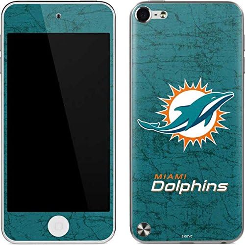 Skinit Decal MP3 Player Skin Compatible with iPod Touch (5th Gen&2012) - Officially Licensed NFL Miami Dolphins Distressed- Aqua Design