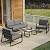 EAST OAK 4-Piece Patio Furniture Set, Outdoor Patio Set w/Removable & Washable Deep Seating Cushion, Outside Patio Conversation Sets for Backyard, 25 Upgraded, Black & Misty Gray