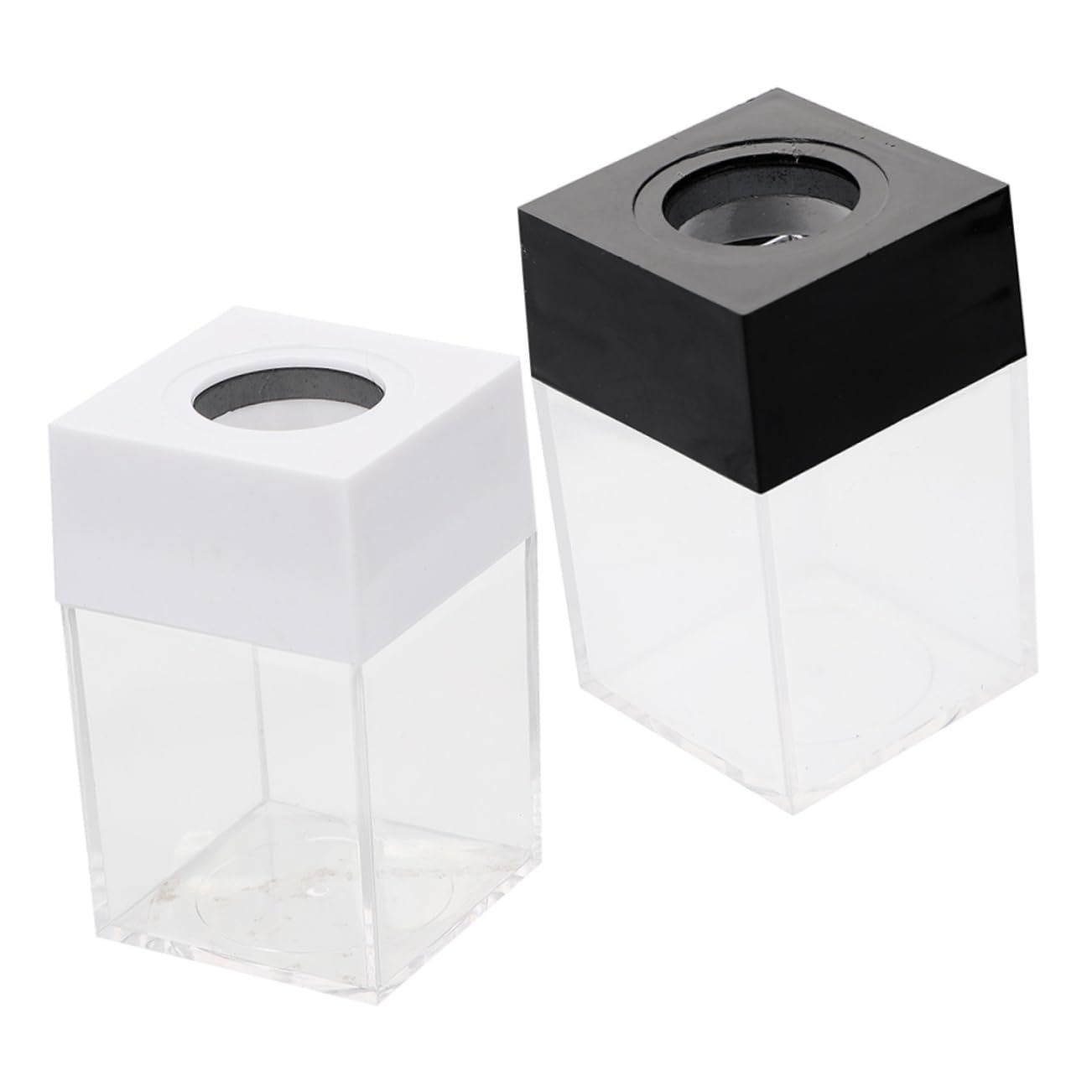 SEWACC 8stücke Magnetische Büroklammern Transparent Quadratische Klammerbehälter Für Büro Und Zuhause Mit Abnehmbarem Deckel Farbenfroh Und Praktisch Zur Aufbewahrung Von Klammern
