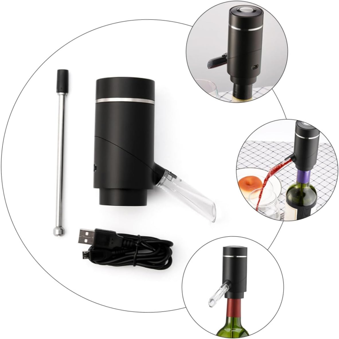 1pc Electric Wine Stopper Battery Automatic Wine Decanter Aerator Pourer for Lightweight and Reusable Dispenser for Parties and Gatherings