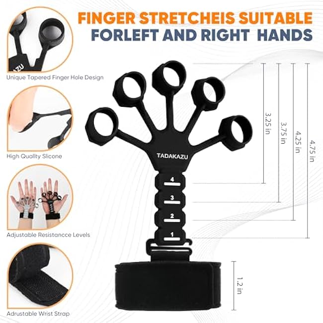 Grip Strength Trainer Finger Strengthener-Hand Gripper Strengthener 8 Resistant Level Finger Exerciser for Therapy,Relieve Pain Arthritis