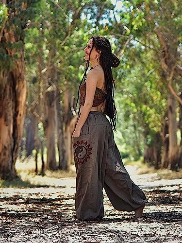 Siamrose Baggy Yoga Harem Pants Men Women Casual Lounge Trousers 2 Big Pockets, One Size, Elastic Waist4