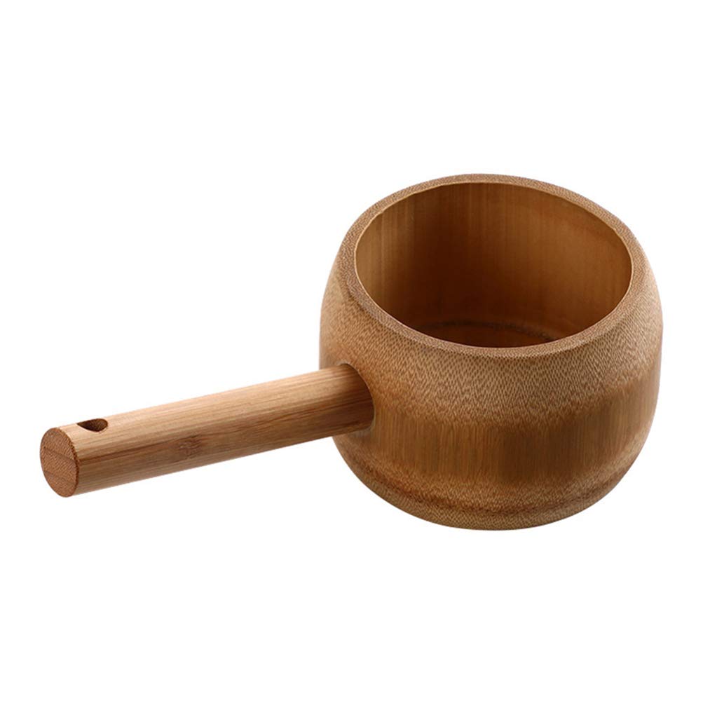 DOITOOL Wooden Bamboo Water Scoop Soup Ladle Spoon Kitchen Ladle Bath Ladle for Home Kitchen