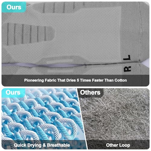 Men's Hiking Socks, Thick Cushioned, Moisture Wicking, Arch Compression Crew Work Boot Sock for Terkking,Sports4