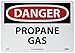 NMC D84EB OSHA Sign, Legend "DANGER - PROPANE GAS", 14" Length x 10" Height, Fiberglass, Black/Red on White