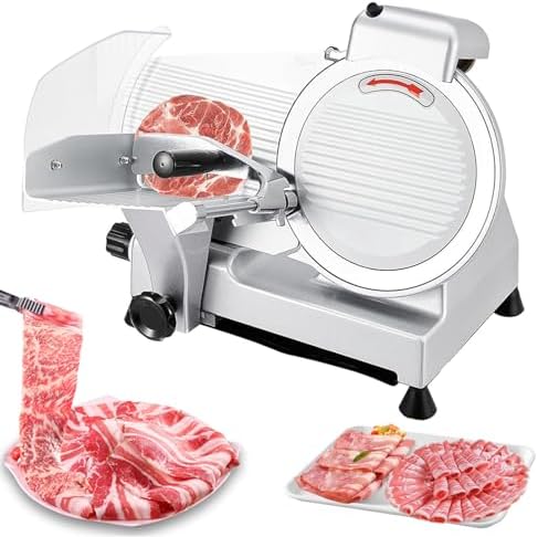 Electric Meat Slicer, Adjustable 0-12mm Thickness, Ideal for Deli Meats, Cheese, Bread, & Fruits - Home Kitchen Essential for Easy Meal Prep