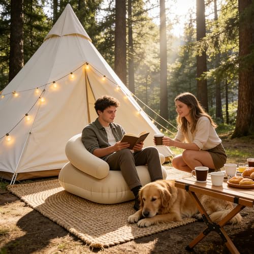 Sofá inflable para camping ligero de exterior portátil y hermético 3