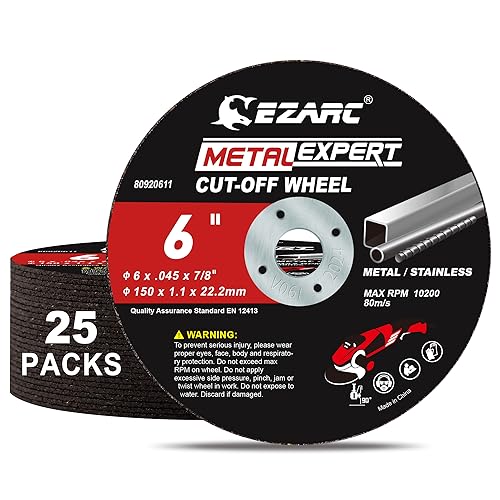 EZARC Metal Cut Off Wheels 6 x .045 x 7/8 25-Pack