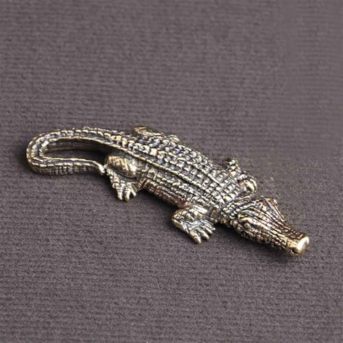 Figura pequeña cocodrilo en bronce para decoración de escritorio miniatura 3
