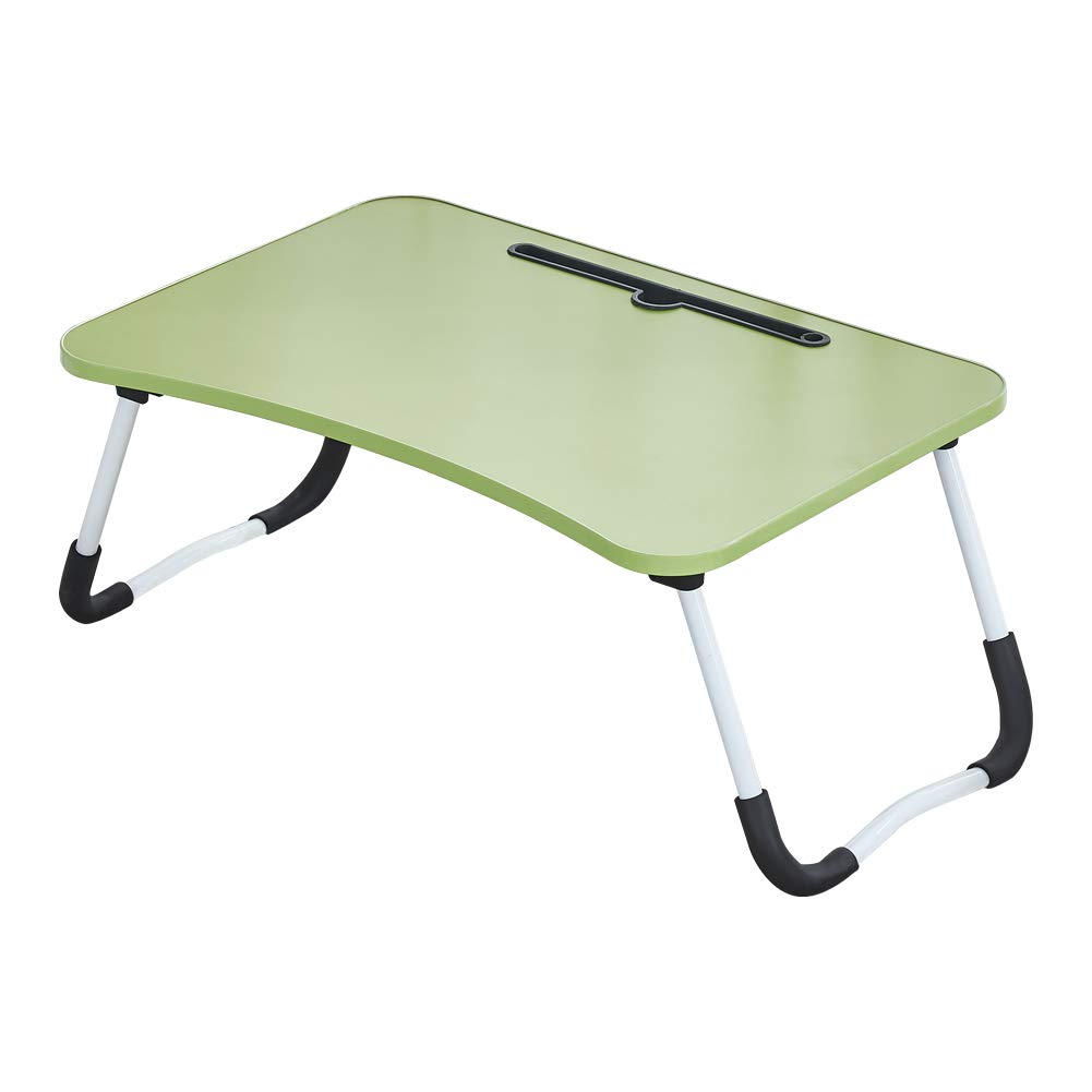 TUKAILAI Foldable Laptop Desk Dorm Portable Laptop Bed Table with Foldable Legs and Phone Slots Reading Holder for Eating Breakfast Reading Studying on Bed Couch Sofa Computer Bed Tray Green