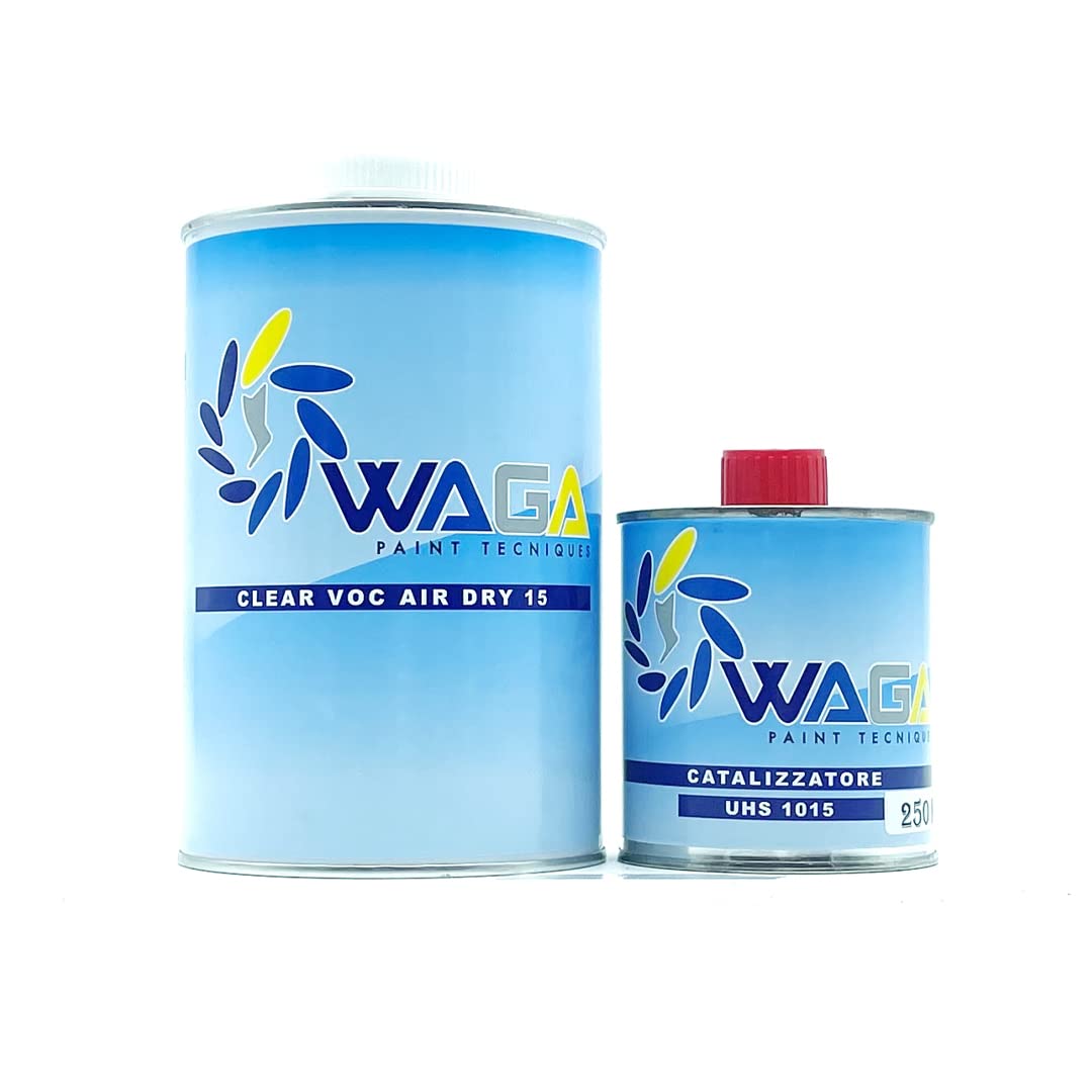 Trasparente Carrozzeria Rapido Innovativo Voc Air Dry 15’ LT.1 con Catalizzatore 250ML - Waga Paint Tecniques