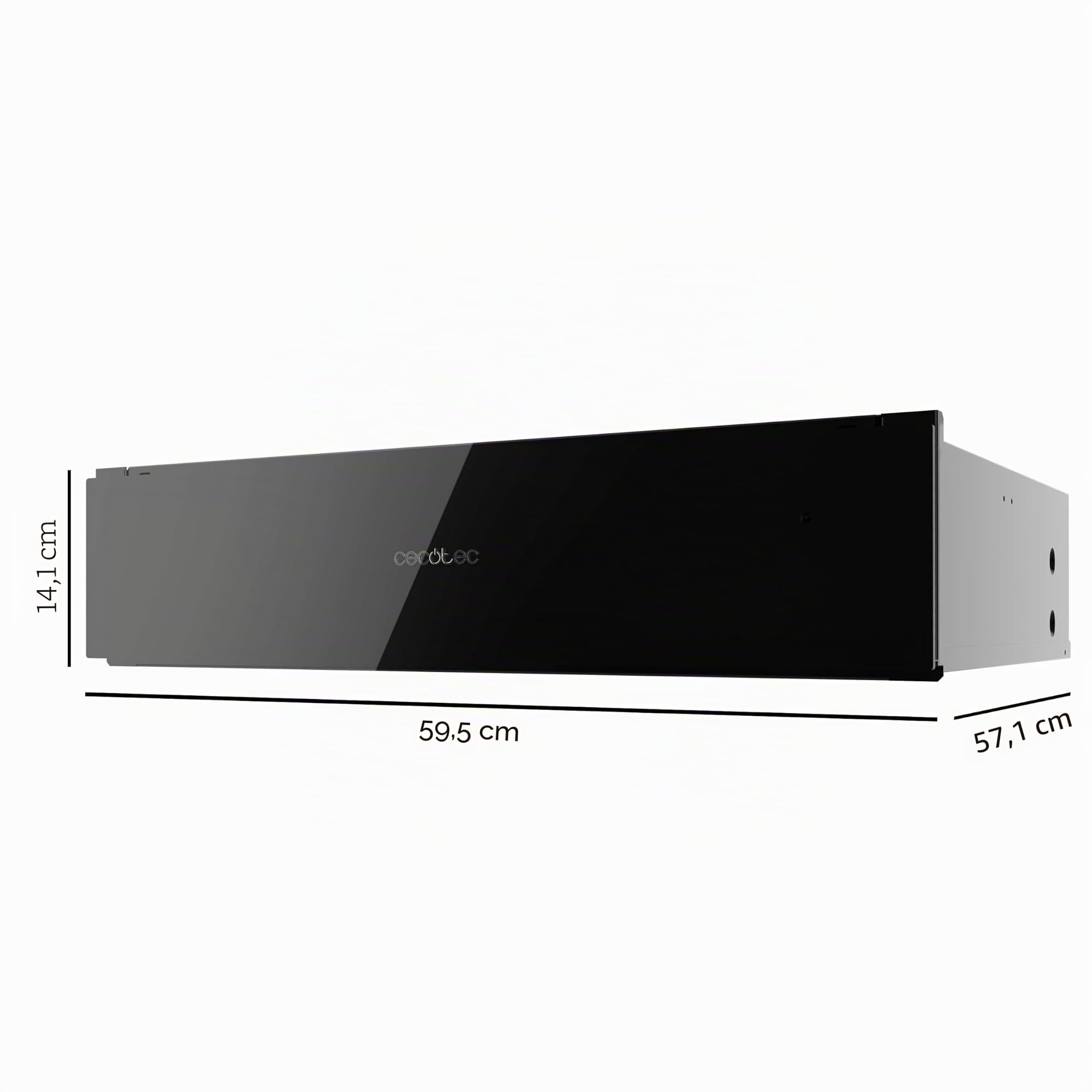 Cecotec Tiroir Chauffe Bolero Hexa WD Glass Black. Chauffe-Vaisselle intégré,60cm, Puissance maximale, température réglable de 30 à 80 °, contrôle mécanique, Tapis antidérapant intérieur, Verre Noir