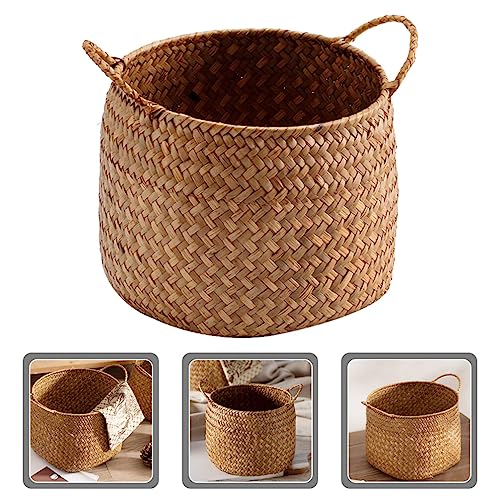 Panier en jonc de mer tissé OSALADI pour rangement de bureau rustique - 8