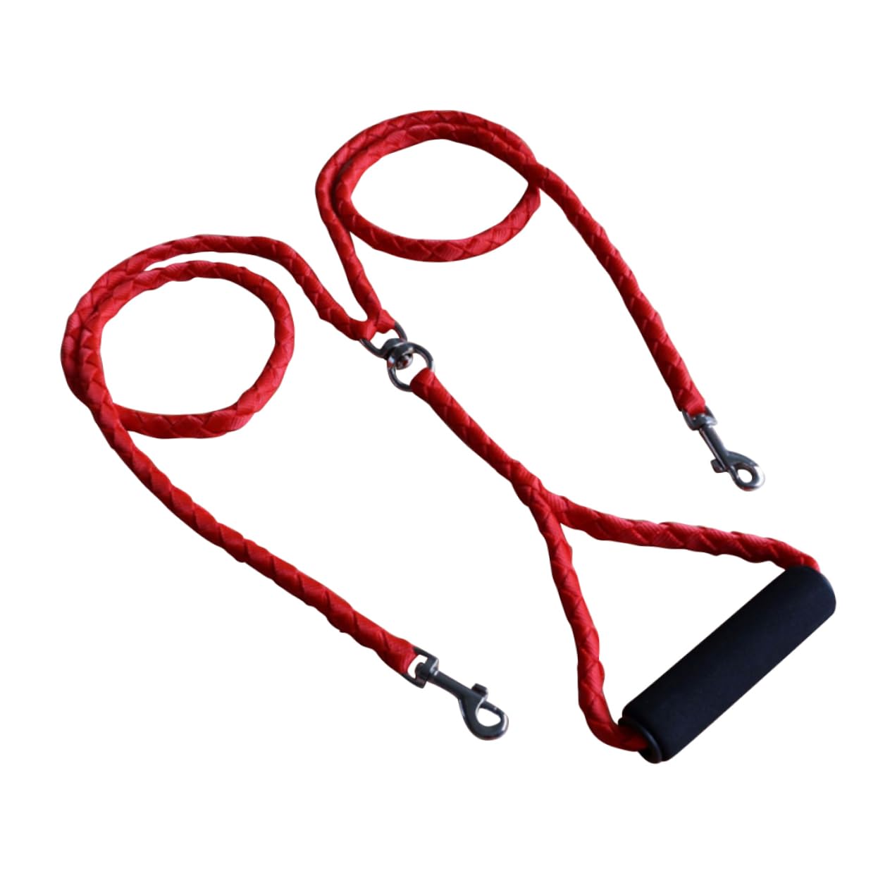 HOLIDYOYO Dual Dog Leash for Small Medium Dogs Red No Pull Design Comfortable Handle Heavy Duty Double for Walking Training for Control Durable Structure