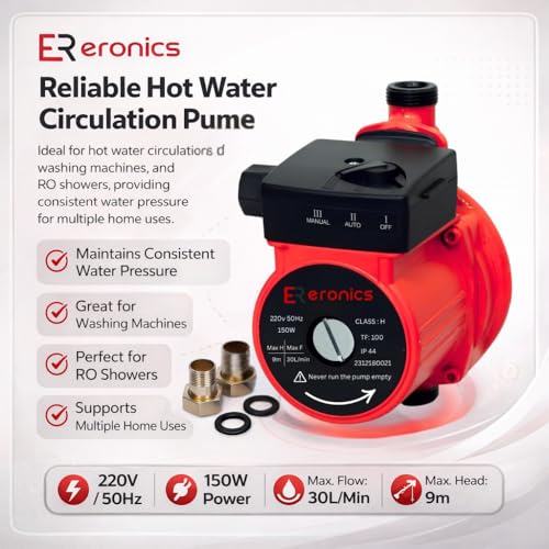Image of Automatic Water Pressure Pump Suitable for Hot Water Circulation, Washing Machine, RO Shower, (Blue /Red Color)