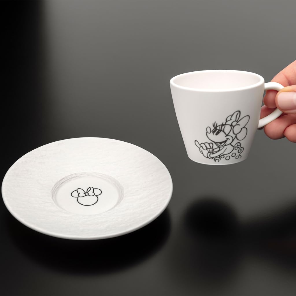 Villeroy & Boch Manufacture Rock blanc – Mickey Mouse – Espressotassen 6er Set, weiß, spülmaschinenfest, charakteristische Schieferoptik mit Disney Mickey Mouse Kreidedekor