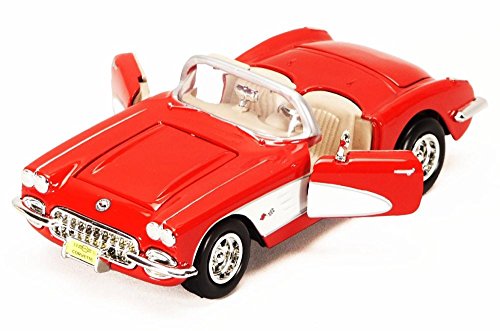 Modelo Chevrolet Corvette Convertible 1959 a escala 1:24 rojo