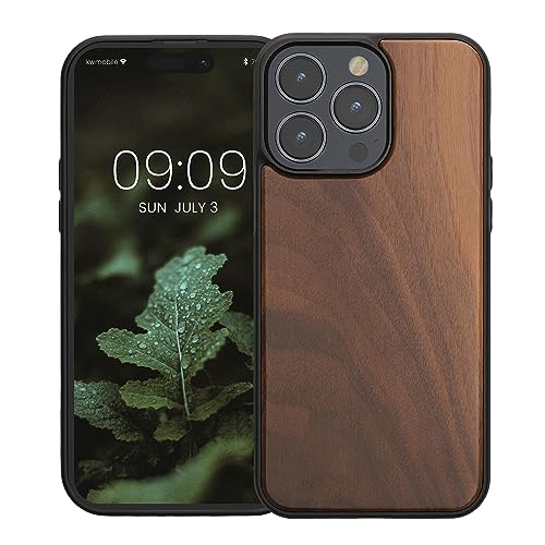 Kwmobile 62010.18 Real Wood Case Compatible With Iphone 15 Pro Max Case - Hard Wooden Cover W/Tpu Bumper thumb #3