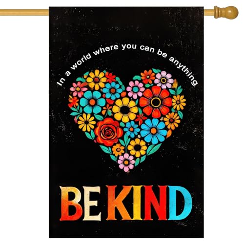 Be Kind Garden Flag with Heart & Quote
