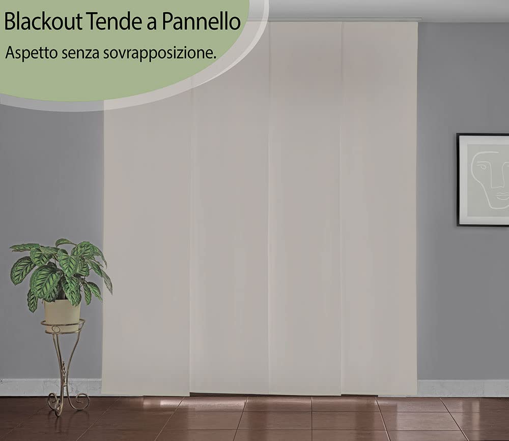 Tenda a pannello scorrevole Bianco tinta unita | Pannello da L 70 x H 295 cm, Oscurante