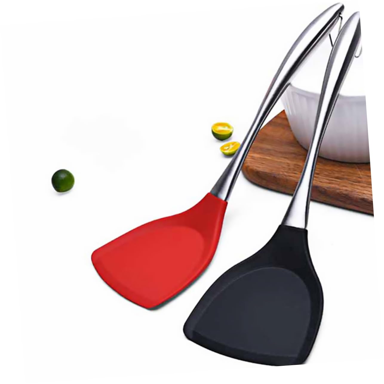 MAGICLULU 3stücke Silikon Pfannenwender Hitzebeständig Antihaft Ergonomischer Griff Für Kochen Braten Und Wenden Von Lebensmitteln Der Küche Restaurant Zufällige Farben