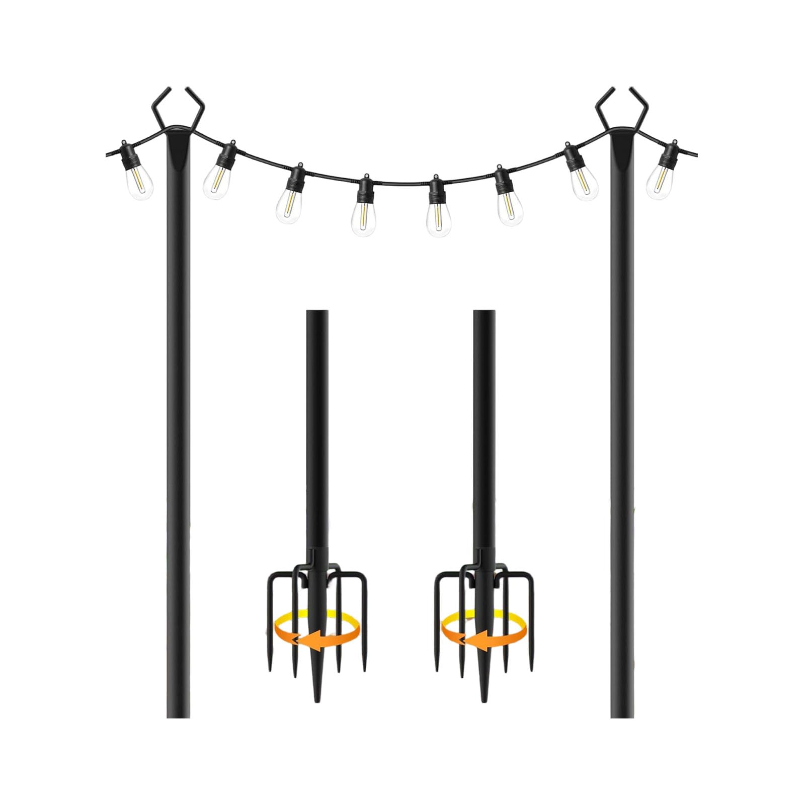 Kalttoy Rust Resistant Metal Tent Pegs Set Of 2 Quick Setups Tent Poles For Efficient Shelter In Any Terrain Iron Poles