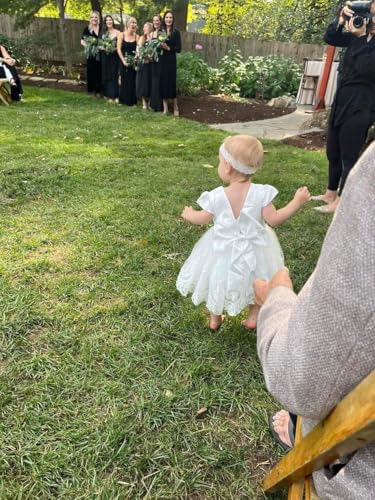 Keaiyouhuo HU-XI-201 3M-3T Toddler Baby Girls Dress Pageant Wedding Flower Girls Dress Formal Gowns Embroidered Lace Dress + Headwear thumb #3