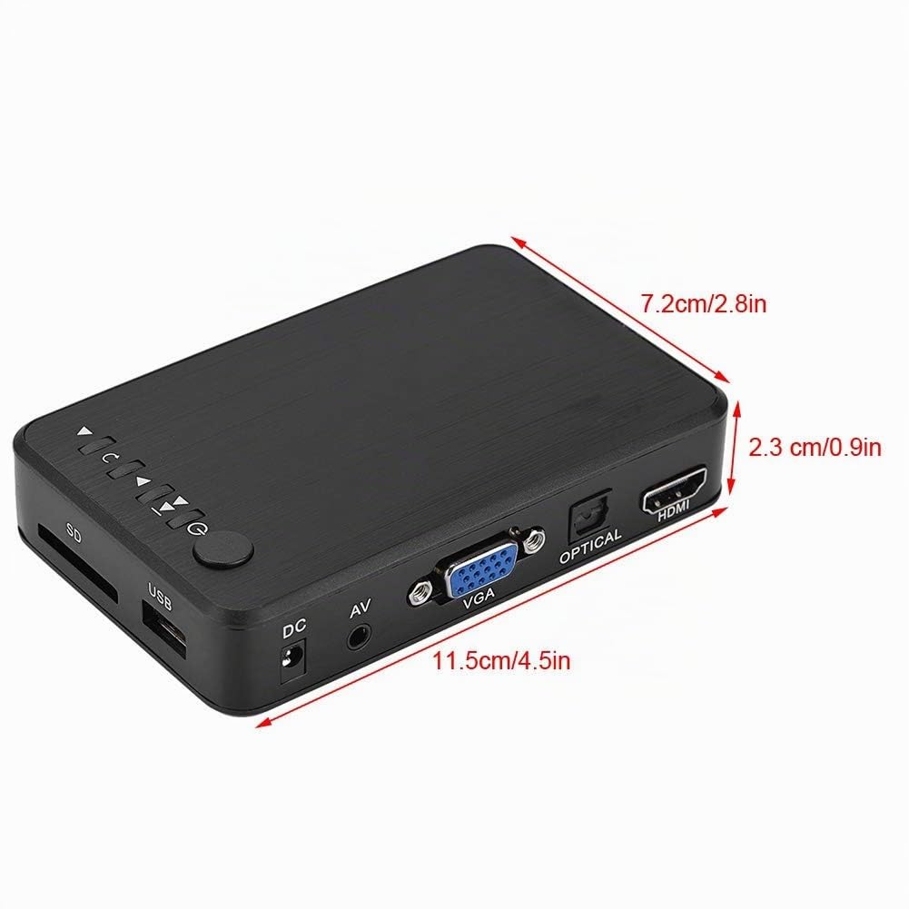 Garsent Reproductor Multimedia, 1080P HD HDMI Audio y Video Reproductor Multimedia Compatible con USB, Tarjeta SD, Disco Duro con Control Remoto IR, 110V-240V.(EU)