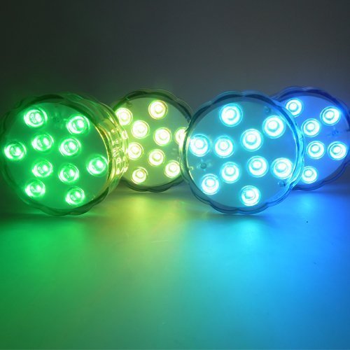 Stillcool Submersible Led Lights, 4 Pack Ip68 Waterproof Pool Lights, 16 Color Changing Battery Operated Pond Lights, Pefect For Vase, Bucket, Pumpkin, Hot Tub, Fish Tank, Wedding, Christmas Decor #TOP2