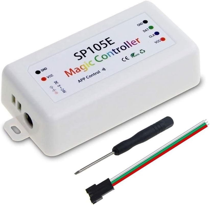 ALITOVE SP105E Wireless Bluetooth RGB LED Controller iOS Android for WS2811 WS2812B WS2801 SK6812 LPD6803 APA102 WS2813 Addressable Digital Programmable LED Strip Pixel Module Panel Lamp DC5V~24V