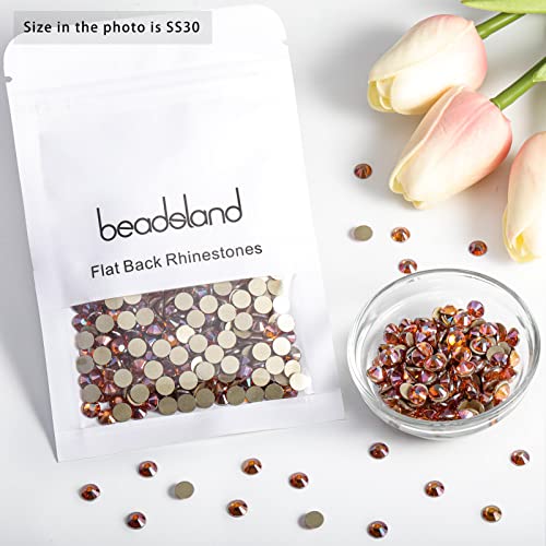 Image of Beadsland Flat Back Crystal Rhinestones,Amber, SS30, 288pcs