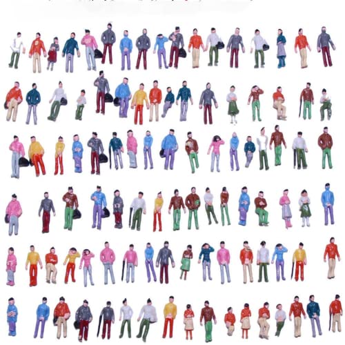 ZYWUOY 100 figure dipinte, scala 1:200 persone in piedi sedute in miniatura passerby, treni figure architettoniche dipinte per scene in miniatura