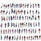 ZYWUOY 100 Stück bemalte Figuren, 1:200 Personen, stehend, sitzend, Miniatur-Passant, Züge, architektonische bemalte Figuren für Miniatur-Szenen