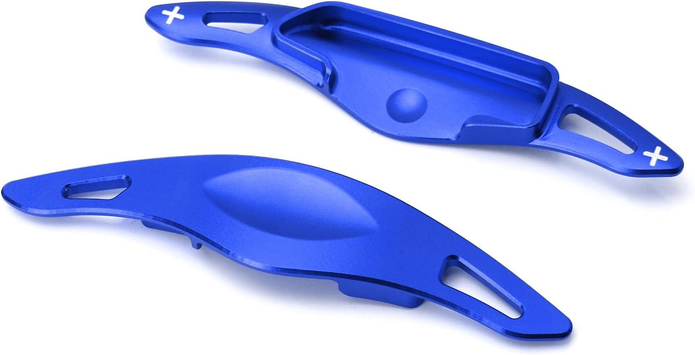 iJDMTOY Blue CNC Billet Aluminum Large Paddle Extensions Compatible with Hyundai 2018-2022 Genesis G70, 2020-2023 Sonata, 2021-2023 Elantra, 2022-23 Tucson