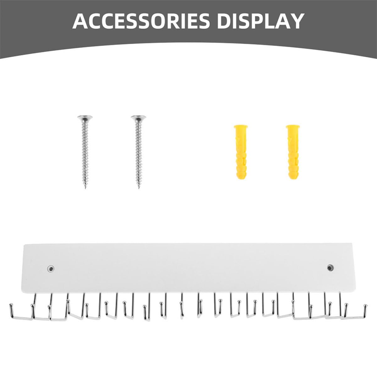 Toyvian Organizador de Cinturones y Corbatas de Pared Rotativo de Madera y Hierro Blanco, Perchero Elegante para Armario u Oficina, Juego de 2 Piezas