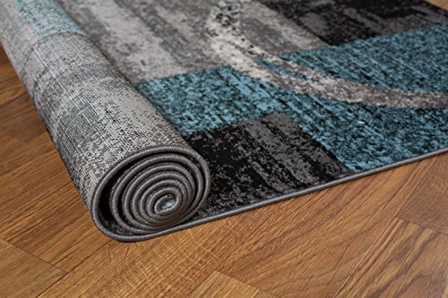Rugshop Contemporary Abstract Circle Design Soft Area Rug 10' X 14' Gray #TOP2
