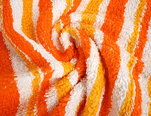 Softolle 100% Cotton Ring Spun Wash Cloths – Bulk Pack Of Washcloths – 12X12 Inches – Wash Cloth For Face, Highly Absorbent, Soft And Face Towels (Orange Stripe, 24 Pack) #TOP5