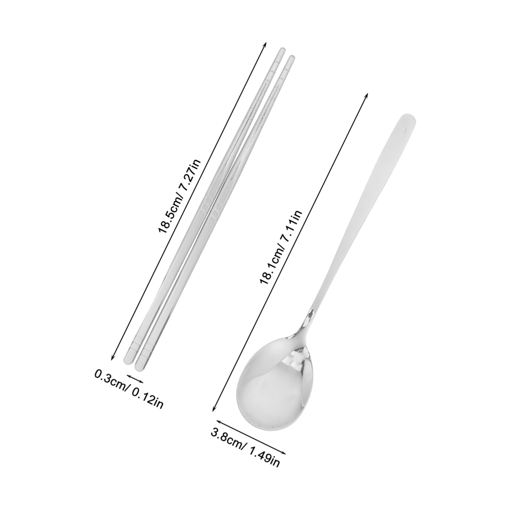 PLAFOPE Portable Stainless Steel Utensils Set with Case Travel Cutlery Including Spoon Chopsticks for Hiking Camping School and Lightweight Sturdy and Easy to Clean