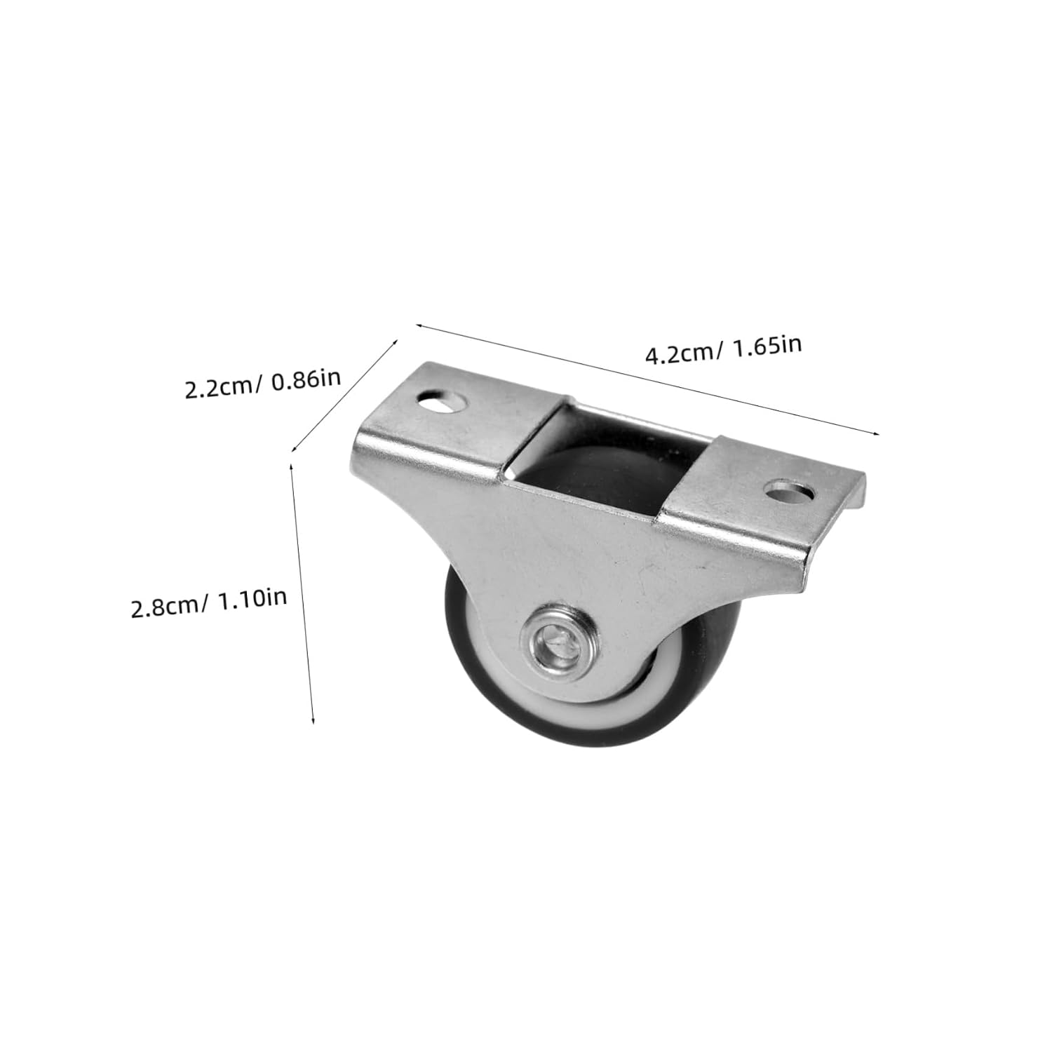 Ciieeo 4pcs Heavy Duty Furniture Wheels Casters with High Elastic Rubber and Stainless Steel Construction, Silent Fixed Glide Rollers for Closet and Cabinet, for Furniture Relocation