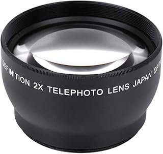 52mm 2X Camera Lens, Magnification HD Tele Converter Telephoto Lens for 52mm Mount Camera