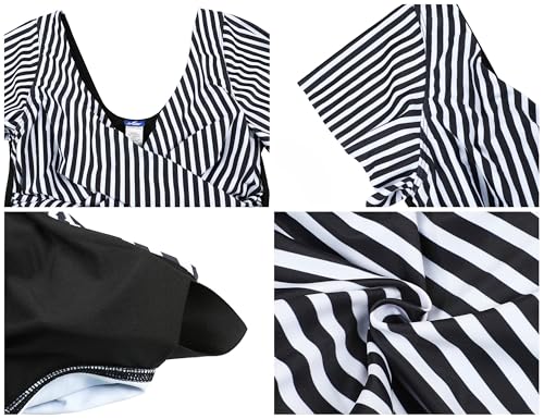 Tankini à armatures gainant rayures noires et blanches taille 16 Hilor