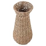Holibanna Floor Vase Decorative Woven Vase Plant Stands Rustic Wedding Decor Wicker s Tall Ornament European Style Flower Basket Desktop Flower Arrangement Office Straw